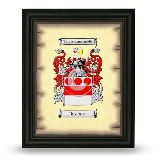 Deverose Coat of Arms Framed - Black