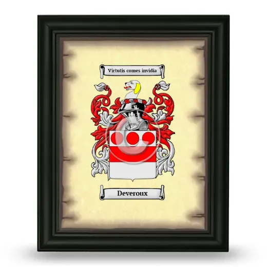 Deveroux Coat of Arms Framed - Black