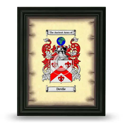 Devile Coat of Arms Framed - Black