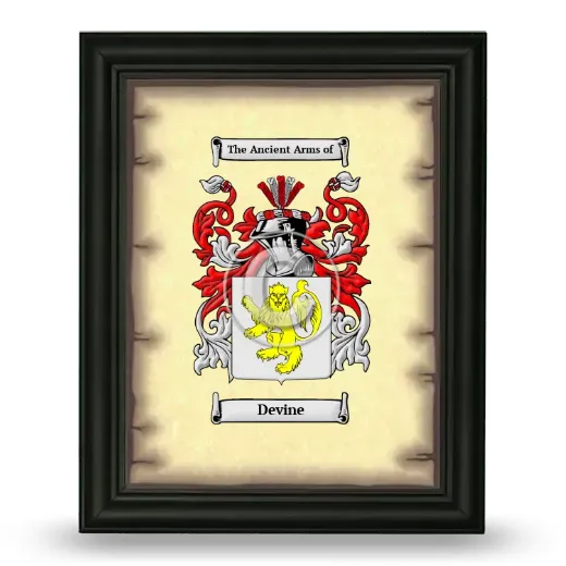 Devine Coat of Arms Framed - Black