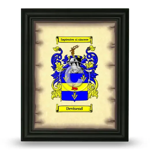Devisend Coat of Arms Framed - Black