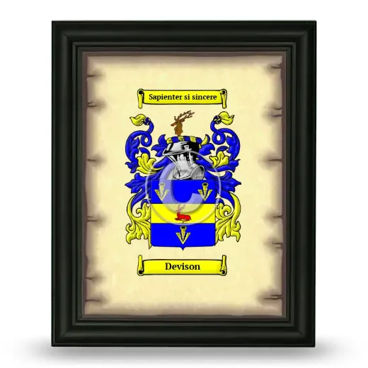 Devison Coat of Arms Framed - Black