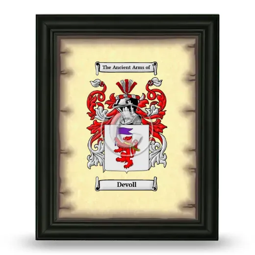 Devoll Coat of Arms Framed - Black