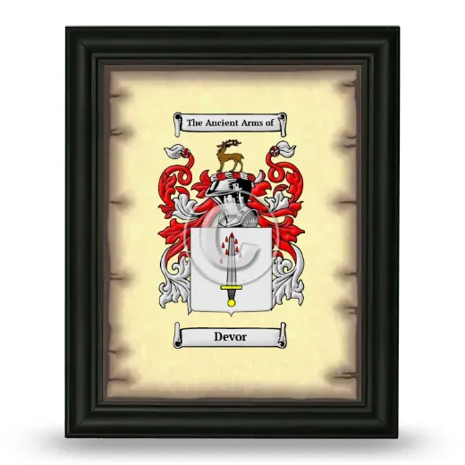 Devor Coat of Arms Framed - Black