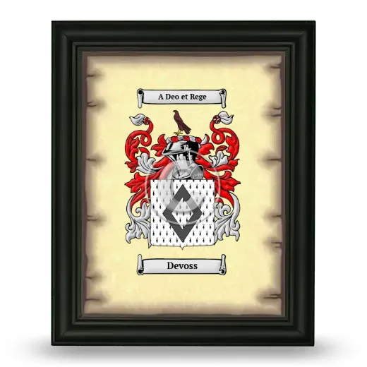 Devoss Coat of Arms Framed - Black