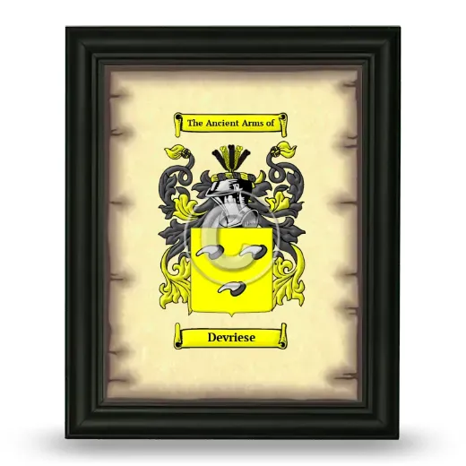 Devriese Coat of Arms Framed - Black