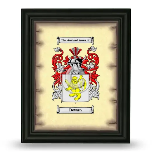 Dewan Coat of Arms Framed - Black