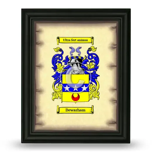 Dewarham Coat of Arms Framed - Black