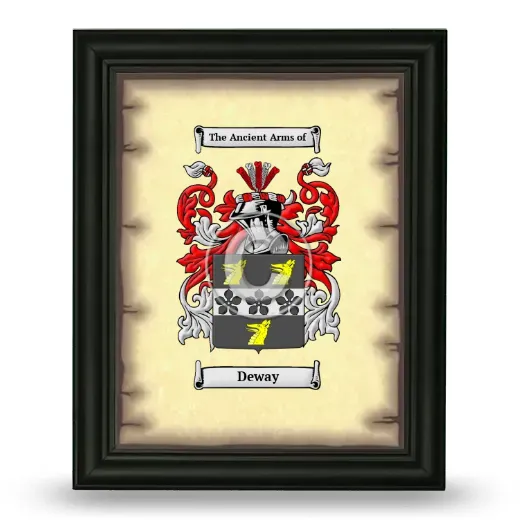Deway Coat of Arms Framed - Black