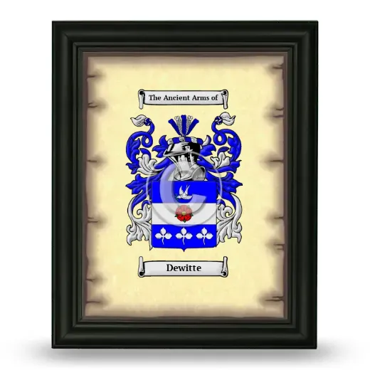 Dewitte Coat of Arms Framed - Black