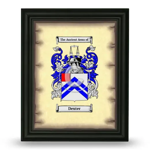 Dexter Coat of Arms Framed - Black