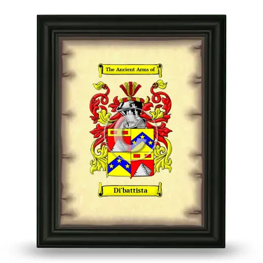 Di'battista Coat of Arms Framed - Black