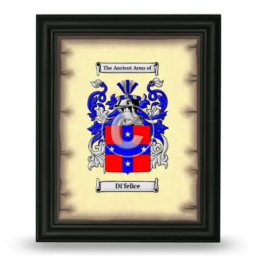 Di'felice Coat of Arms Framed - Black