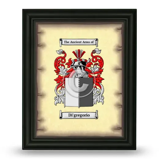 Di'gregorio Coat of Arms Framed - Black