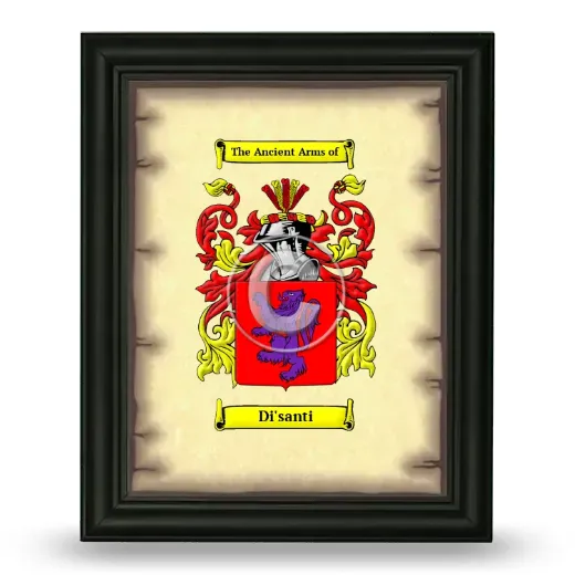 Di'santi Coat of Arms Framed - Black