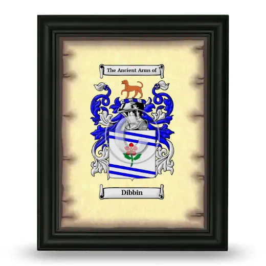 Dibbin Coat of Arms Framed - Black