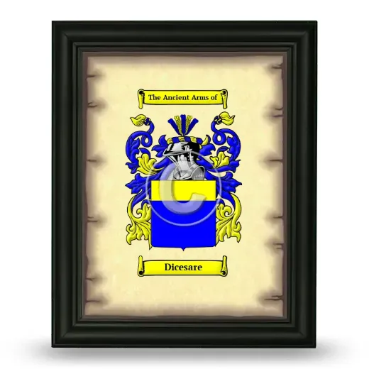 Dicesare Coat of Arms Framed - Black