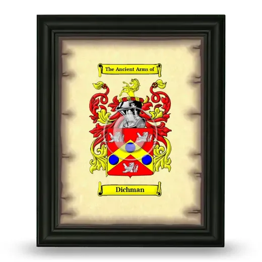 Dichman Coat of Arms Framed - Black