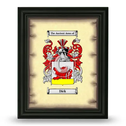 Dick Coat of Arms Framed - Black