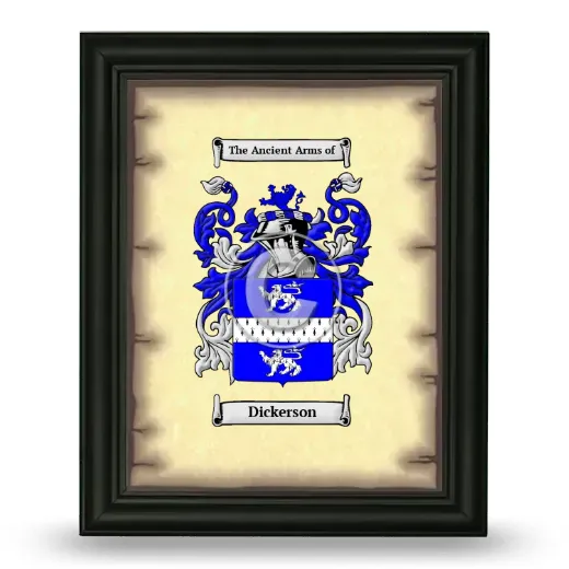 Dickerson Coat of Arms Framed - Black