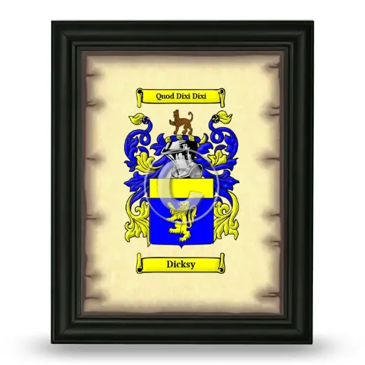Dicksy Coat of Arms Framed - Black