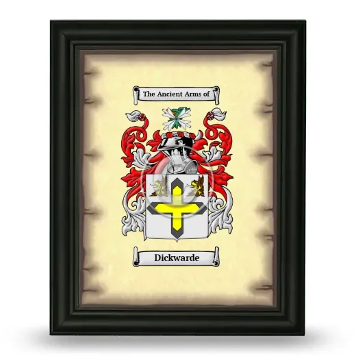 Dickwarde Coat of Arms Framed - Black
