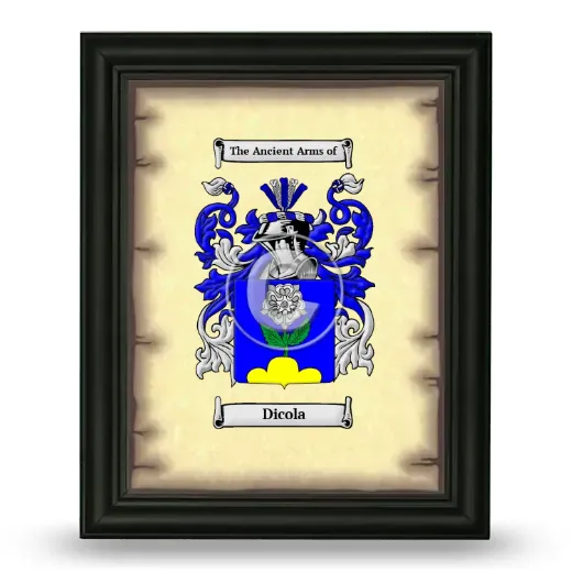 Dicola Coat of Arms Framed - Black