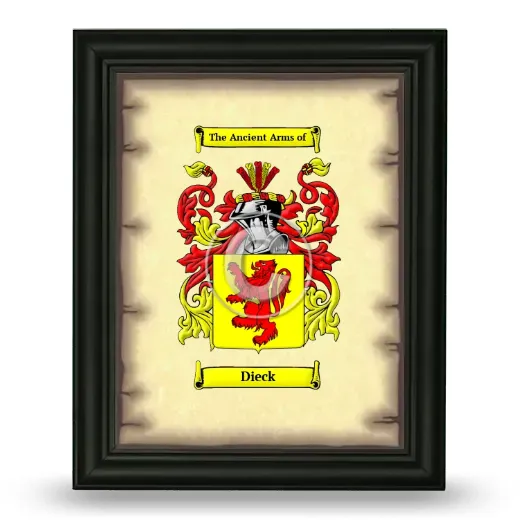 Dieck Coat of Arms Framed - Black