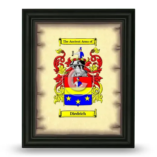 Diedrich Coat of Arms Framed - Black