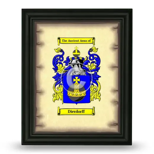 Dierdorff Coat of Arms Framed - Black