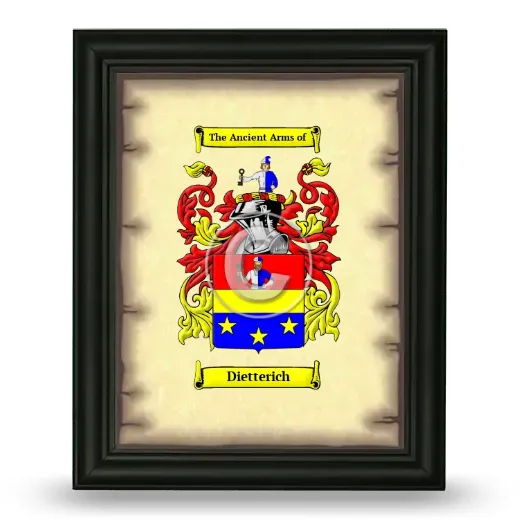 Dietterich Coat of Arms Framed - Black