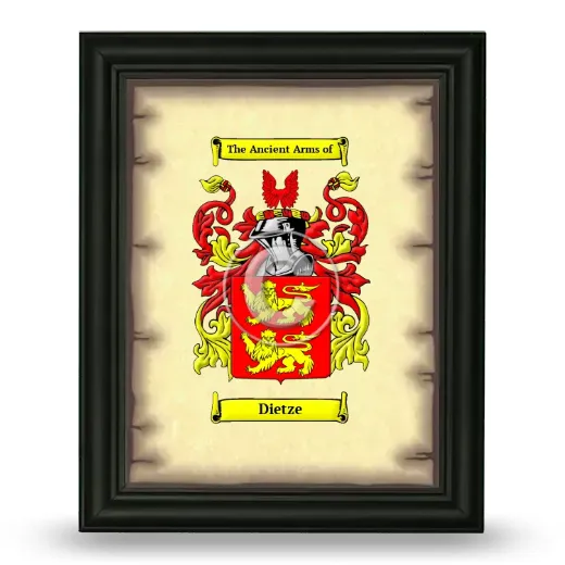 Dietze Coat of Arms Framed - Black