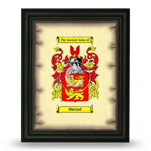Dietzel Coat of Arms Framed - Black
