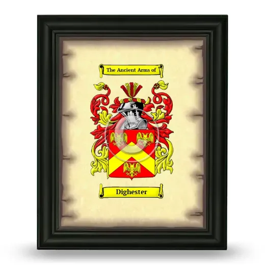 Dighester Coat of Arms Framed - Black