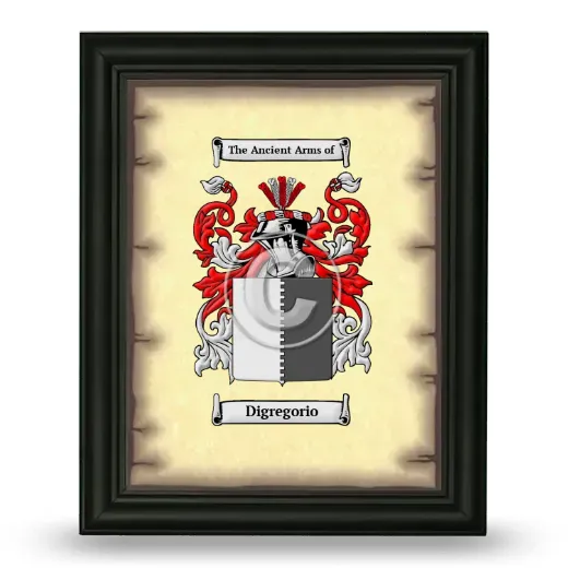 Digregorio Coat of Arms Framed - Black