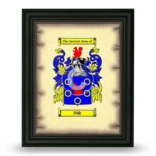 Dijk Coat of Arms Framed - Black