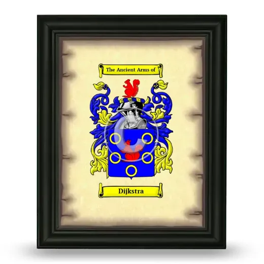 Dijkstra Coat of Arms Framed - Black