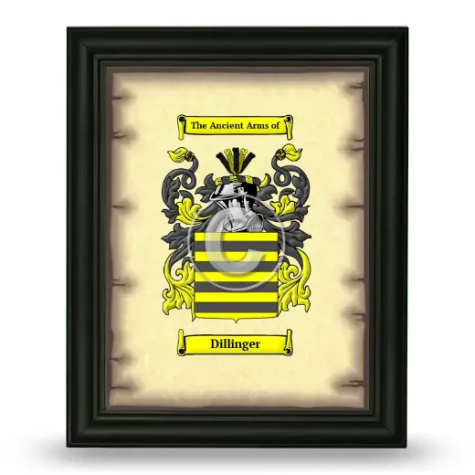Dillinger Coat of Arms Framed - Black