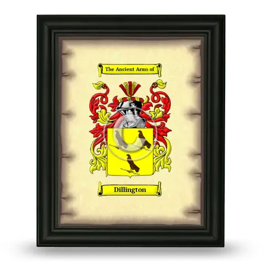 Dillington Coat of Arms Framed - Black