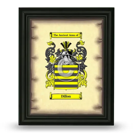 Dillon Coat of Arms Framed - Black