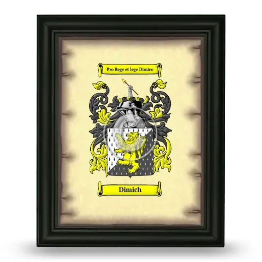 Dimich Coat of Arms Framed - Black