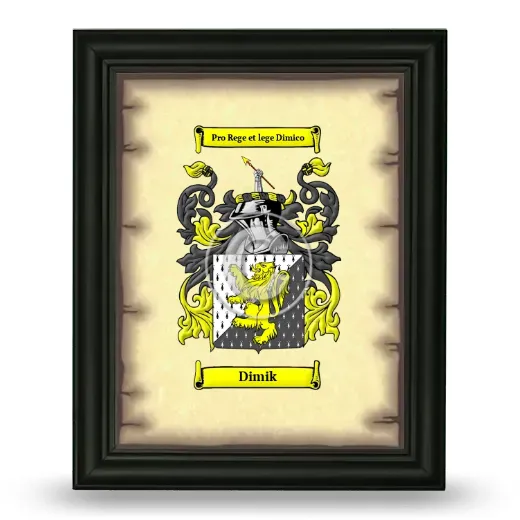 Dimik Coat of Arms Framed - Black