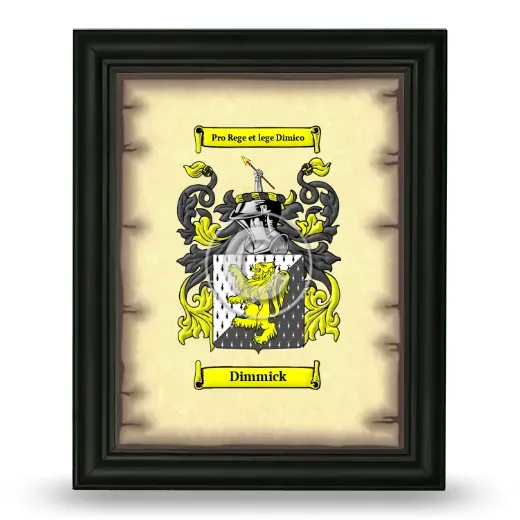 Dimmick Coat of Arms Framed - Black