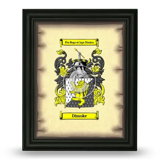 Dimoke Coat of Arms Framed - Black