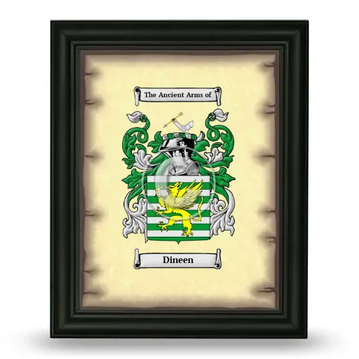 Dineen Coat of Arms Framed - Black