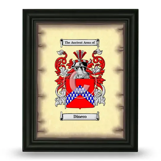 Dinero Coat of Arms Framed - Black