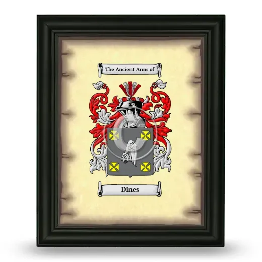 Dines Coat of Arms Framed - Black