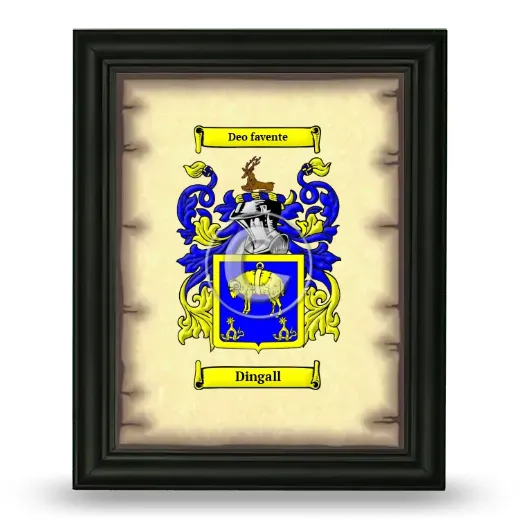 Dingall Coat of Arms Framed - Black