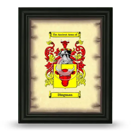 Dingman Coat of Arms Framed - Black