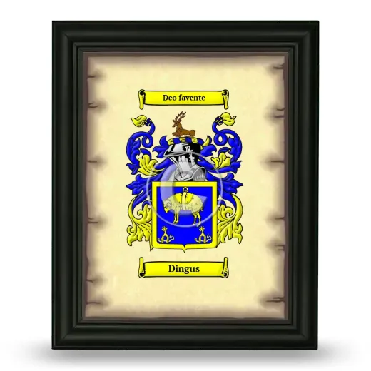 Dingus Coat of Arms Framed - Black